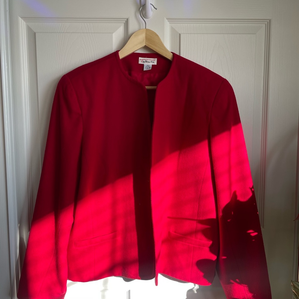 Vintage 90s Red Wool Blazer
